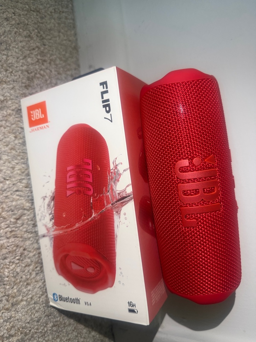 JBL Flip 7 Portable Bluetooth Speaker - Red